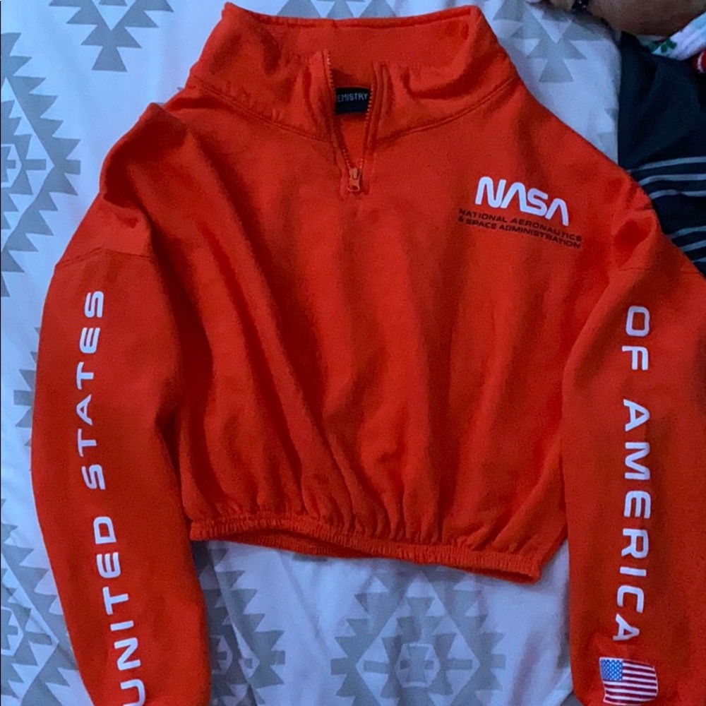 Orange cropped NASA jacket